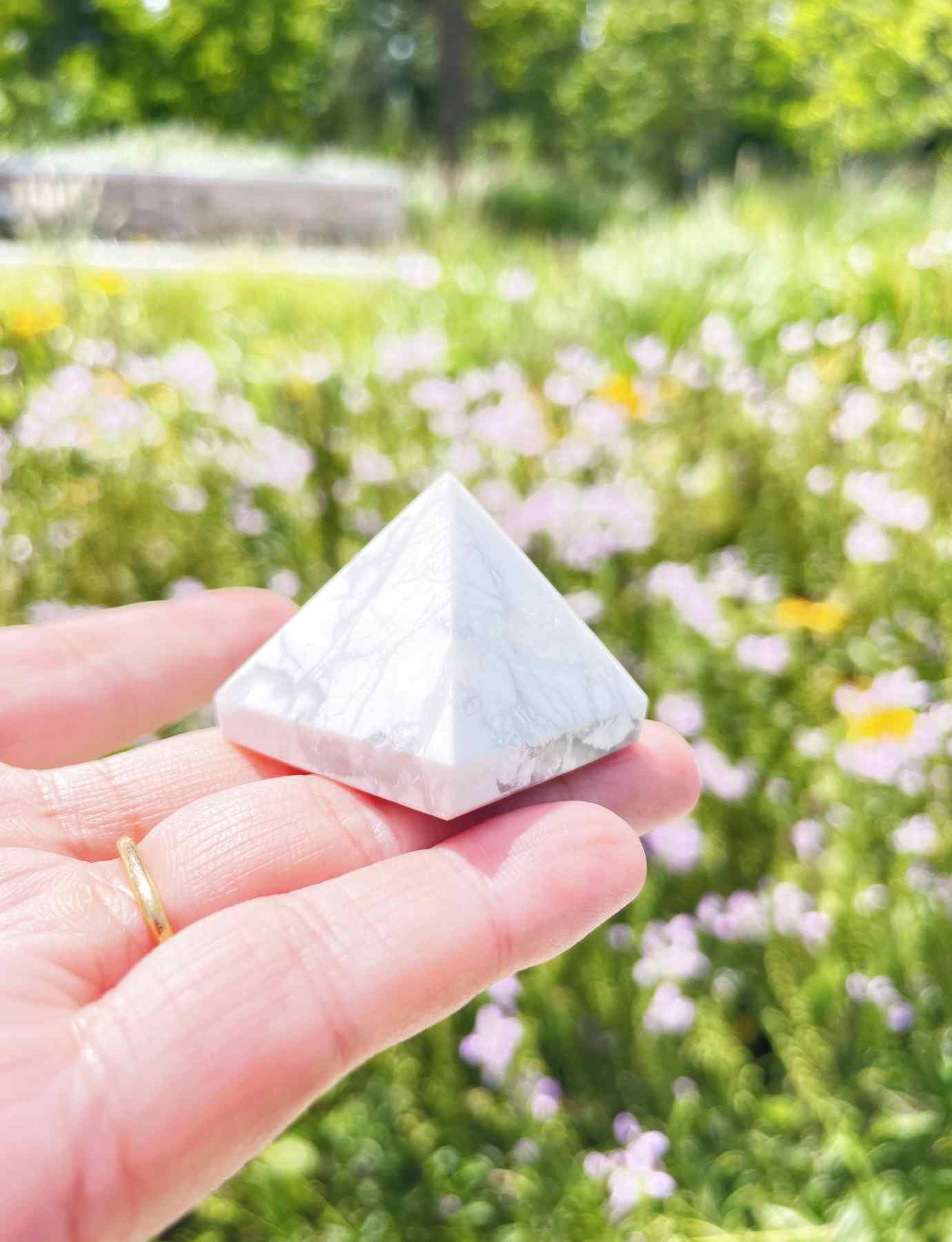 White Howlite Energy Pyramid