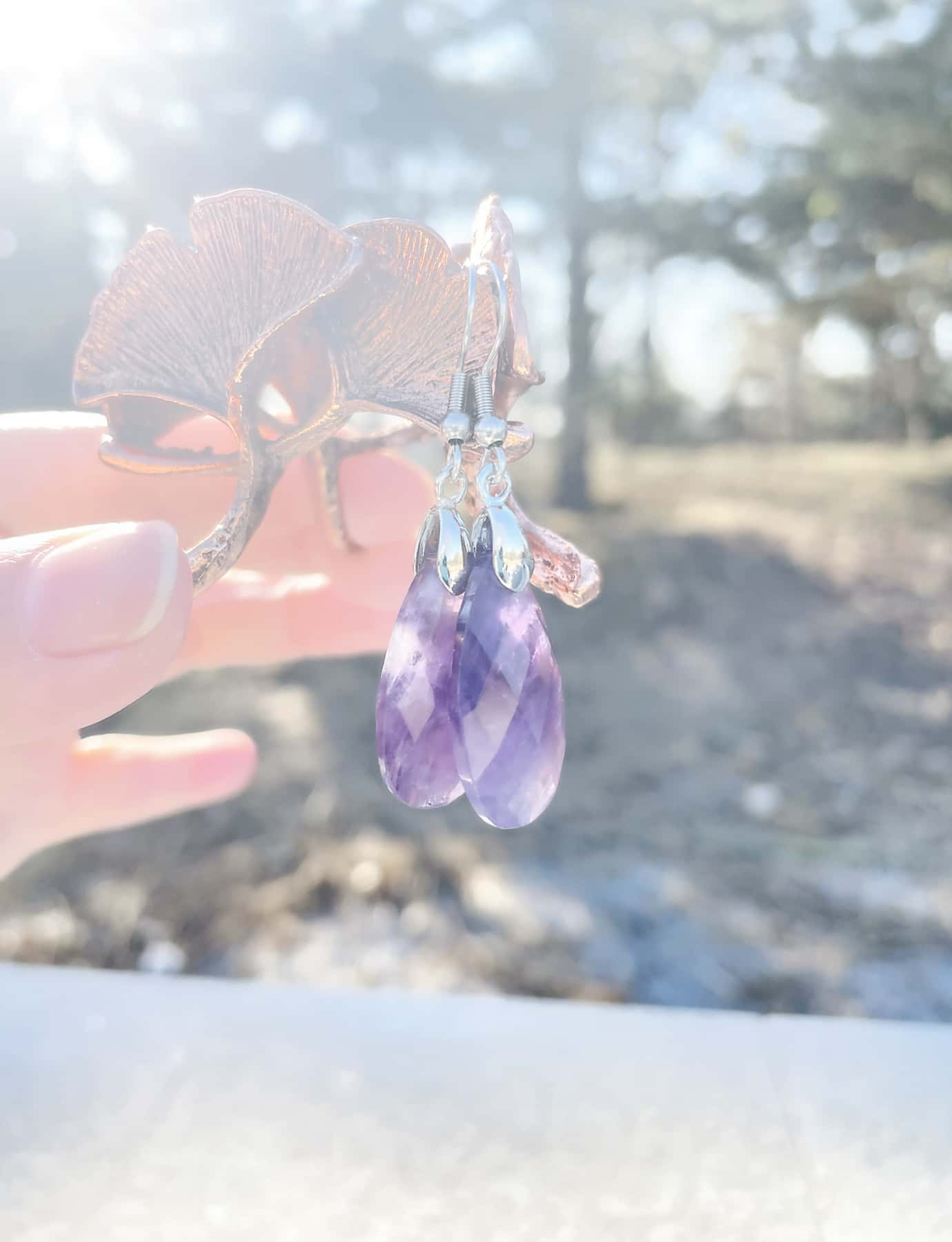 amethyst birthstone earrings