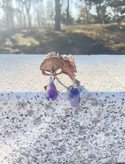 amethyst crystal earrings