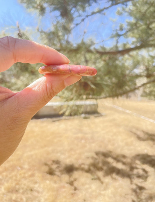 raw Rhodochrosite Worry Stone