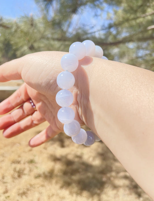 raw Blue Lace Agate Bracelet