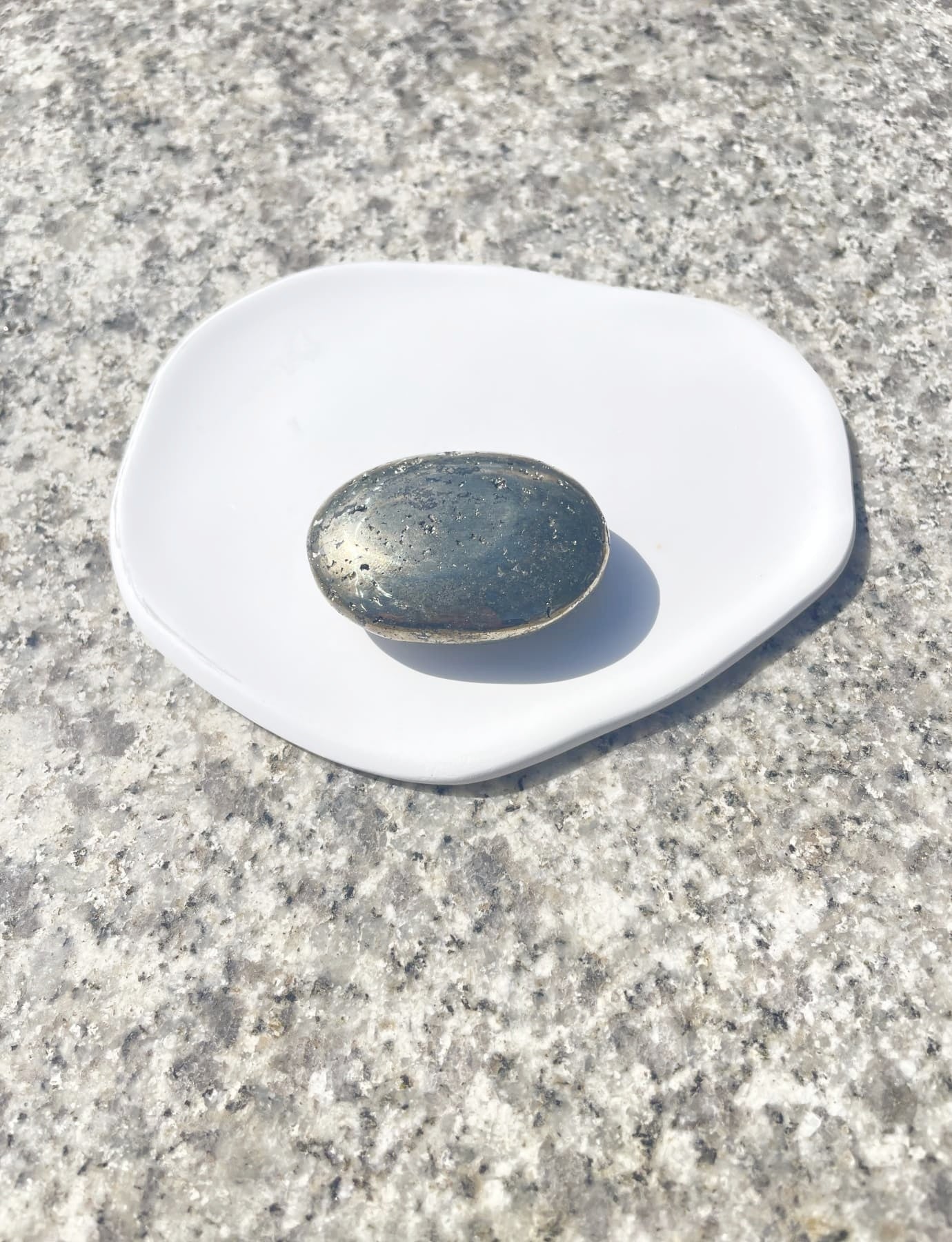 raw Pyrite Worry Stone