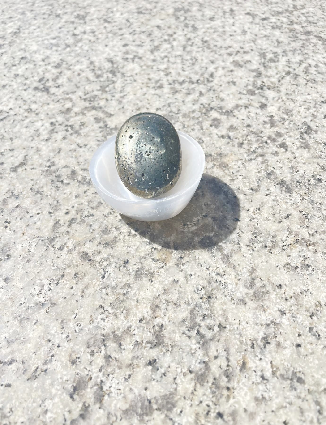 raw Pyrite Worry Stone gemstone