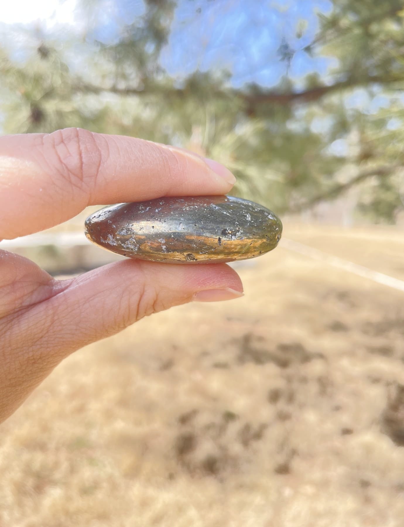 real Pyrite Worry Stone