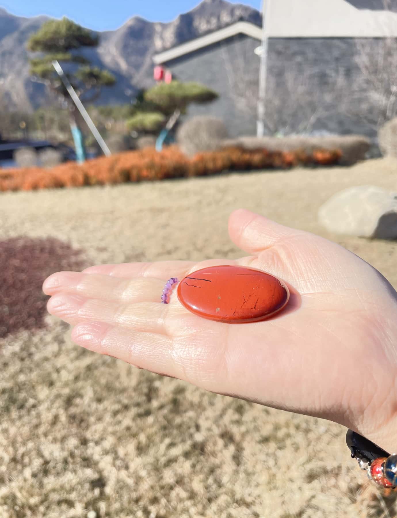 red jasper stone worry stone gemstone