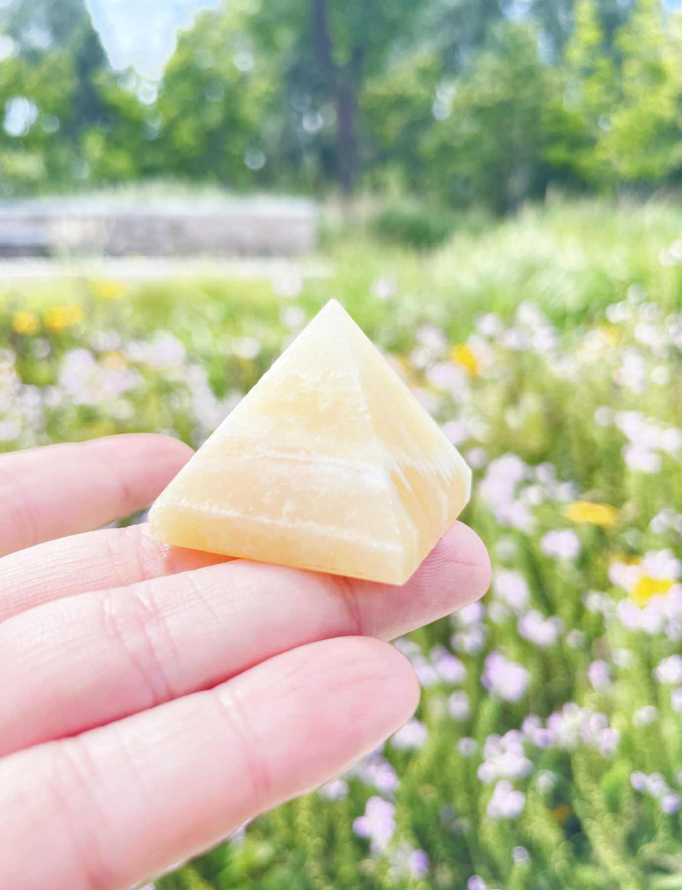 Yellow Calcite Pyramid